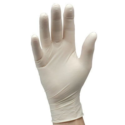 Draper Latex Gloves, Size Medium, White (Box of 100) 30929