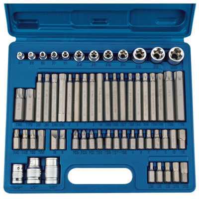 Draper Mechanic's Bit Set Comprising of Draper TX-STAR and Hexagon Bits 61 Piece 63376