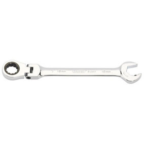 Draper Metric Combination Spanner with Flexible Head and Double Ratcheting Features 18mm 6863