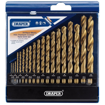 Draper Metric HSS Titanium Coated Drill Set (19 Piece) 24907