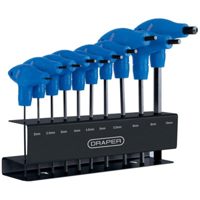 Draper Metric T-Handle Hexagon Key Set 10 Piece 33869