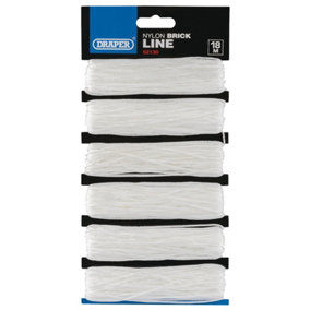 Draper Nylon Brick Line, 18m, White (Pack of 6) 52130
