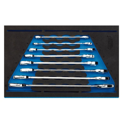Draper Open Ended Spanner Set in 1/4" Drawer EVA Insert Tray (8 Piece