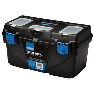 Draper Plastic Toolbox with Tote Tray, 22