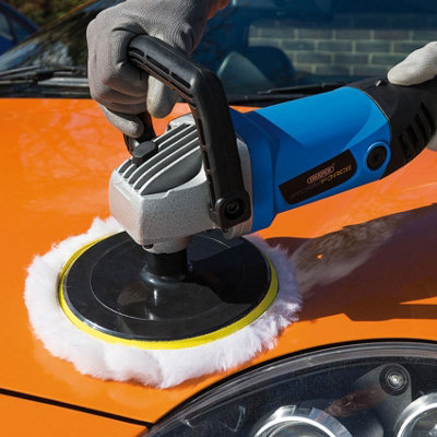 Draper Polisher Car Van Boat Buffer 180mm Pad Size 3m Cable and 5 Sponges 56680