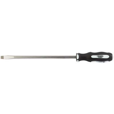 Draper 'Pound Thru' Plain Slot Soft Grip Screwdriver, 10 x 250mm 35186