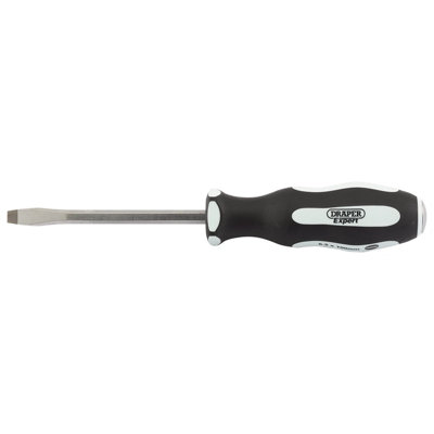 Draper 'Pound Thru' Plain Slot Soft Grip Screwdriver, 6.5 x 100mm 35181