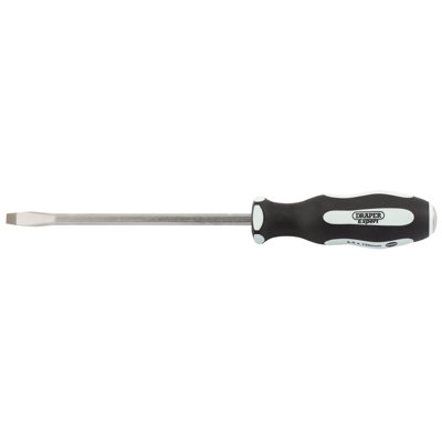 Draper 'Pound Thru' Plain Slot Soft Grip Screwdriver, 6.5 x 150mm 35183