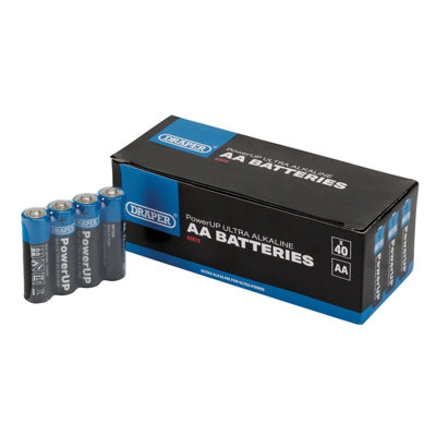 Draper PowerUP Ultra Alkaline AA Batteries (Pack of 40) 03975