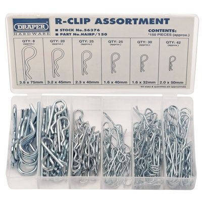 Draper R-Clip Assortment (150 Piece) 56376