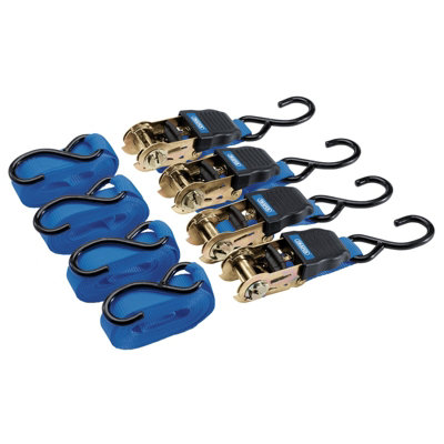 Draper Ratchet Tie Down Straps, 4.5m x 25mm, 225kg (4 Piece) 92771