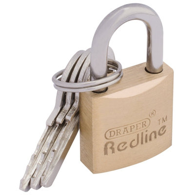 Draper Redline Brass Cylinder Padlock, 20mm 68019