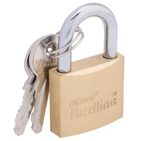 Draper Redline Brass Cylinder Padlock, 30mm 68021