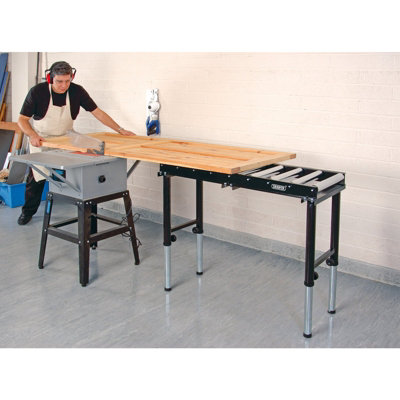 Draper Roller Table, 375mm, Four Adjustable Legs, Supports Long Workpieces