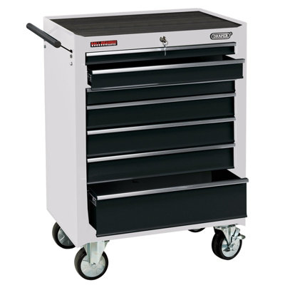 Draper  Roller Tool Cabinet, 7 Drawer, 26", White 35744