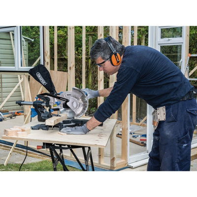 Draper Sliding Compound Mitre Saw with Laser Cutting Guide, 210mm ...