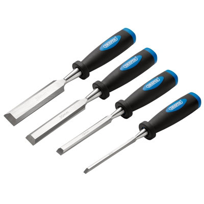 Draper Soft Grip Bevel Edge Wood Chisel Set (4 Piece) 83351 | DIY at B&Q