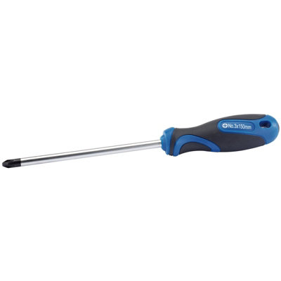 Draper Soft Grip Cross Slot Screwdriver, No.3 x 150mm 34552