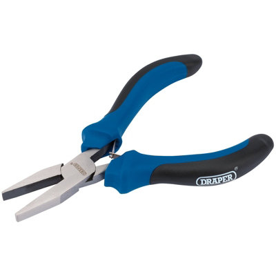 Draper Soft Grip Flat Nose Mini Pliers, 115mm 12536