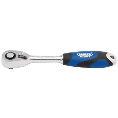 Draper Soft Grip Reversible Ratchet, 1/4" Sq. Dr., 72 Tooth 26502