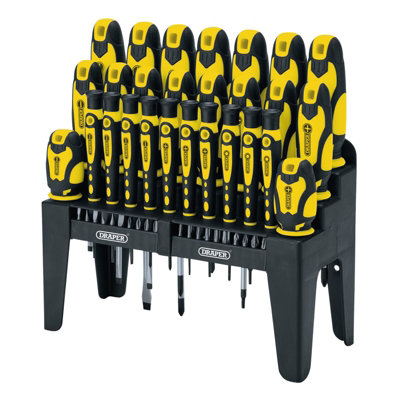 Draper  Soft Grip Screwdriver and Bit Set, Yellow (47 Piece) 16824