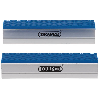 DRAPER Expert Soft Vice Jaws 100mm Pair - Aluminium & Rubber Face, Magnetic, For DIY