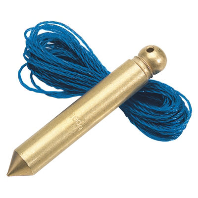 Draper Solid Brass Plumb Bob with Nylon Line, 100g, 5m 60698