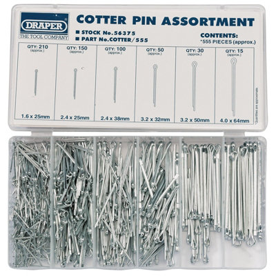 Draper Split Pin Assortment (555 Piece) 56375