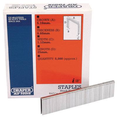 Draper  Staples, 25mm (5000) 59839