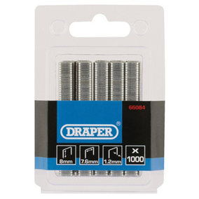 Draper  Staples, 8mm (Pack of 1000) 66084