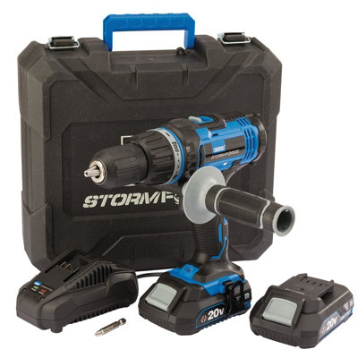 Draper Storm Force 20V Combi Drill, 2 x 2.0Ah Batteries, 1 x Charger 89523