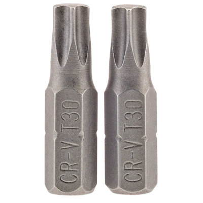 Draper T30 1/4" Hex. Draper TX-STAR Insert Bit 25mm Long x 2 66435