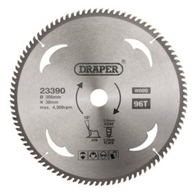 Draper  TCT Circular Saw Blade for Wood, 305 x 30mm, 96T  23390