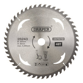 Draper  TCT Construction Circular Saw Blade, 305 x 30mm, 48T 28243
