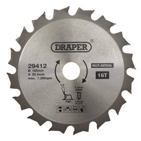 Draper  TCT Multi-Purpose Circular Saw Blade, 185 x 25.4mm, 16T  29412