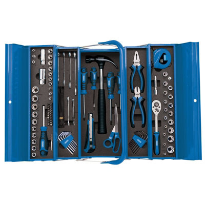 Draper Tool Kit in Steel Cantilever Toolbox (126 Piece) 48091 | DIY at B&Q
