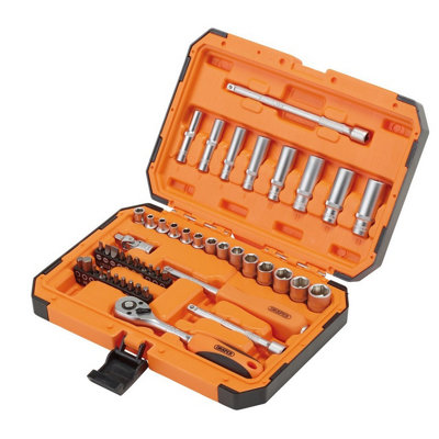 Draper Tools HI-TORQ 6 Point Socket Set, 1/4" (47 Piece)