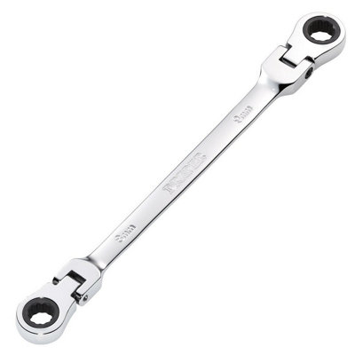 Draper Tools HI-TORQ Metric Flexible Head Double Ring Ratchet Spanner, 8 x 9mm