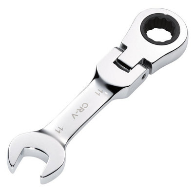 Draper Tools HI-TORQ Metric Stubby Flexible Head Ratchet Combination Spanner, 11mm