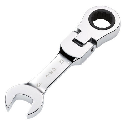 Draper Tools HI-TORQ Metric Stubby Flexible Head Ratchet Combination Spanner, 12mm