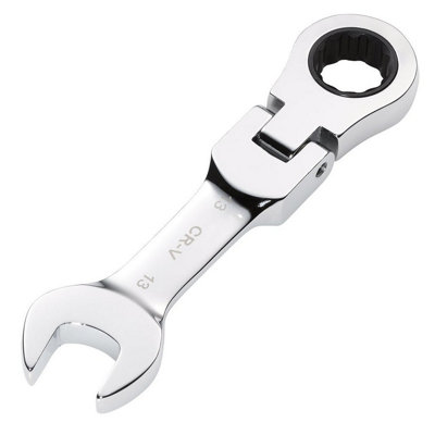 Draper Tools HI-TORQ Metric Stubby Flexible Head Ratchet Combination Spanner, 13mm