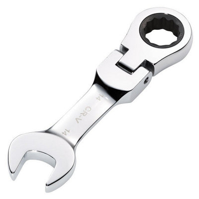 Draper Tools HI-TORQ Metric Stubby Flexible Head Ratchet Combination Spanner, 14mm