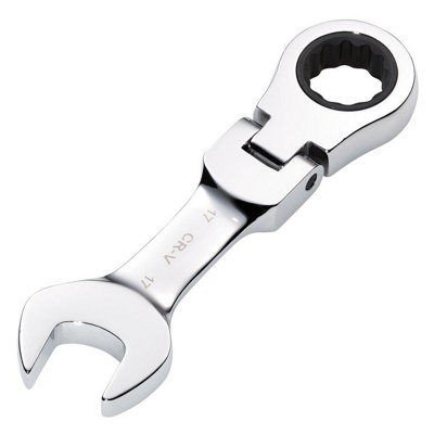 Draper Tools HI-TORQ Metric Stubby Flexible Head Ratchet Combination Spanner, 17mm