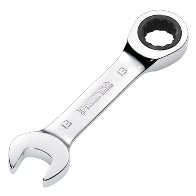 Draper Tools HI-TORQ Metric Stubby Ratchet Combination Spanner, 13mm