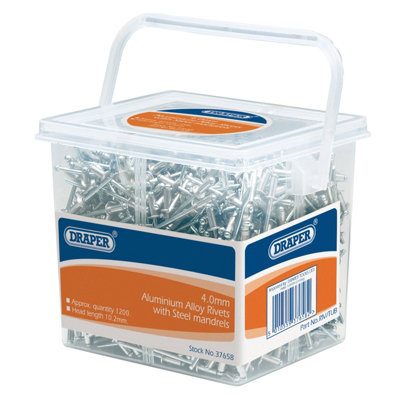 Draper Tub of 1200 Approx 4.0mm Diameter Blind Rivets 37658