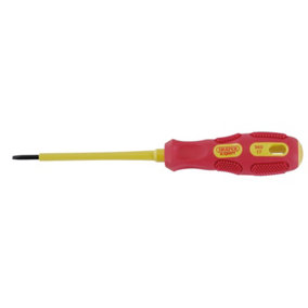 Draper VDE Approved Fully Insulated Plain Slot Screwdriver, 2.5 x 75mm (Display Packed) 69211