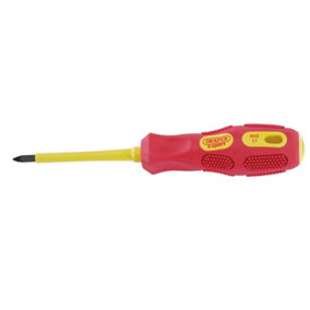 Draper VDE Approved Fully Insulated PZ TYPE Screwdriver, No.1 x 80mm (Display Packed) 69228