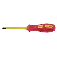 Draper VDE Approved Fully Insulated PZ TYPE Screwdriver, No.2 x 100mm (Display Packed) 69229