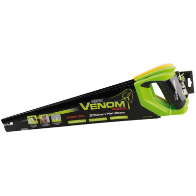 Draper Venom 1 x First Fix & 2 x Second Fix Double Ground Handsaws, 500mm, 7tpi/8ppi & 11tpi/12ppi (Pack of 3) 17693