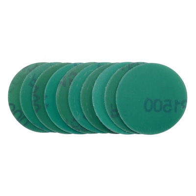 Draper  Wet and Dry Sanding Discs with Hook and Loop, 50mm, 1500 Grit (Pack of 10) 02012